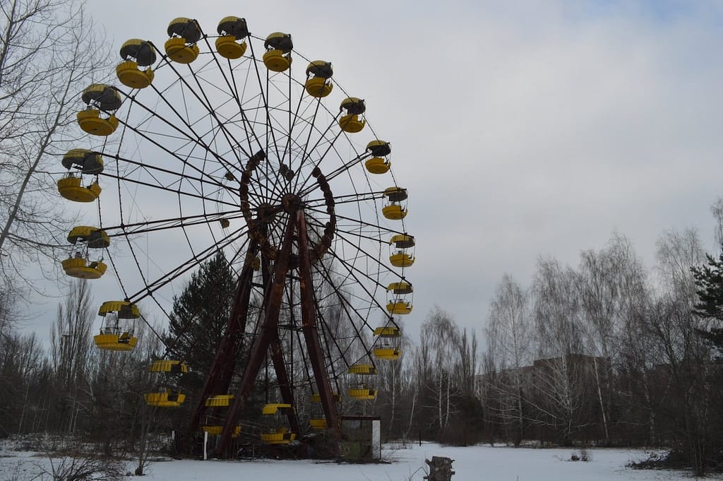 Ferris wheel in the abandoned town of Pripyat.