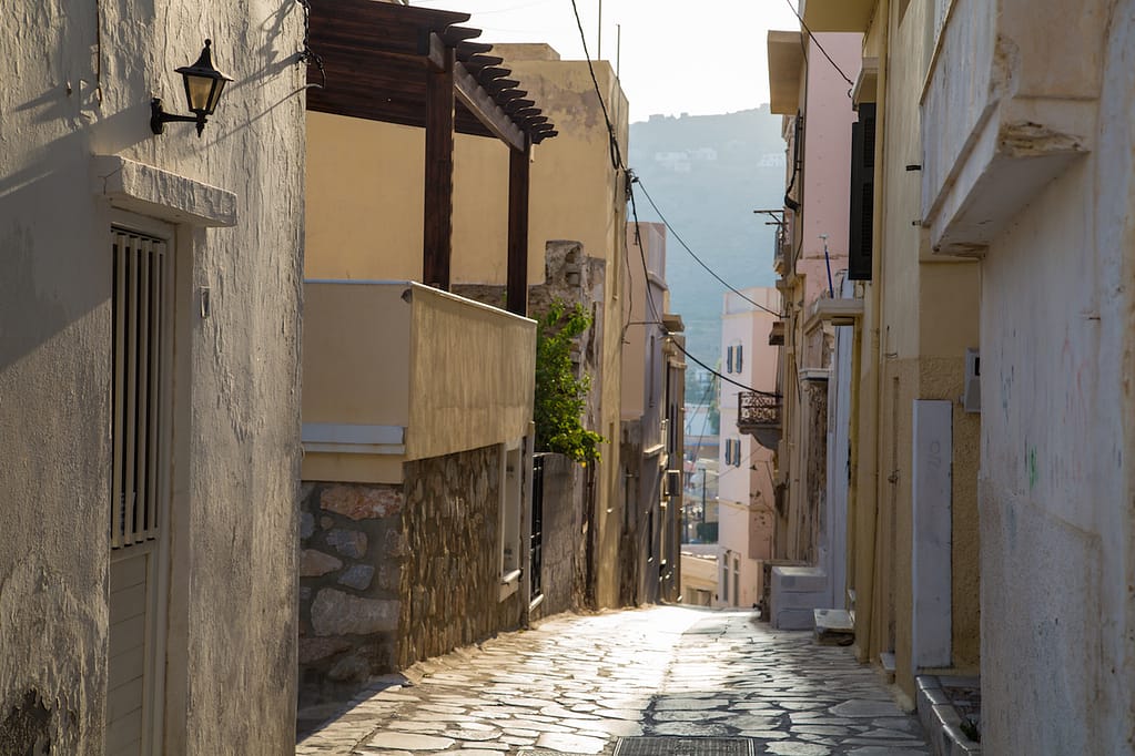 People love exploring the narrow pedestrian streets of the island when visiting Syros.