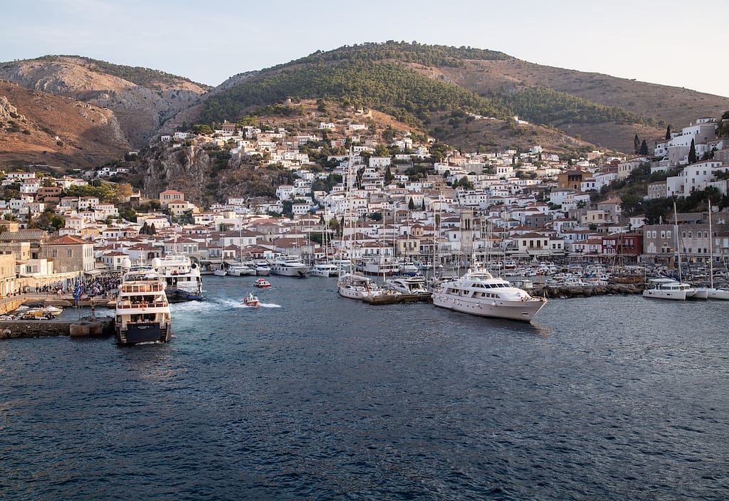 A view of Hydra's main port