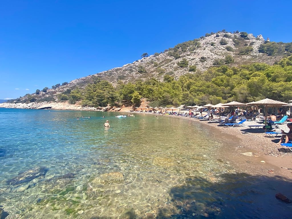 Bisti Beach umbrellas and sand