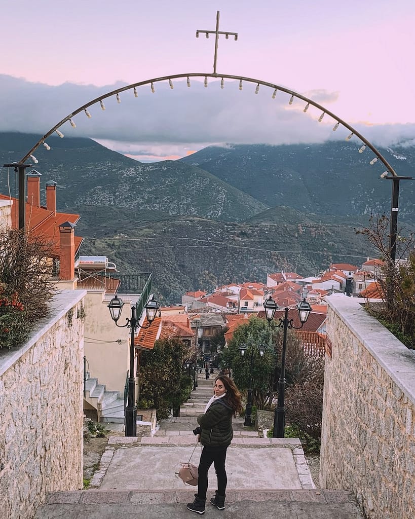 Walking around Arachova, Greece.