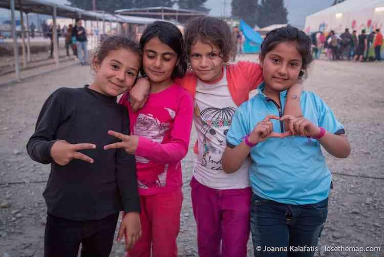 Girls of Idomeni refugee camp