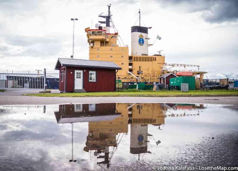 An icebreaker in Luleå, Sweden. Visitors can actually board one and go on a tour to see how it works.