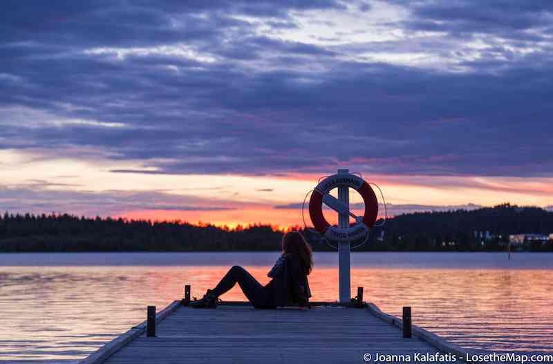 One of my favorite parts of Luleå travel, seeing the midnight sun reflected over the water.