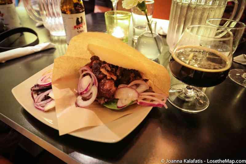 Reindeer meat served in a restaurant in Scandinavia. One of the many Luleå restaurants serving classic Nordic food.