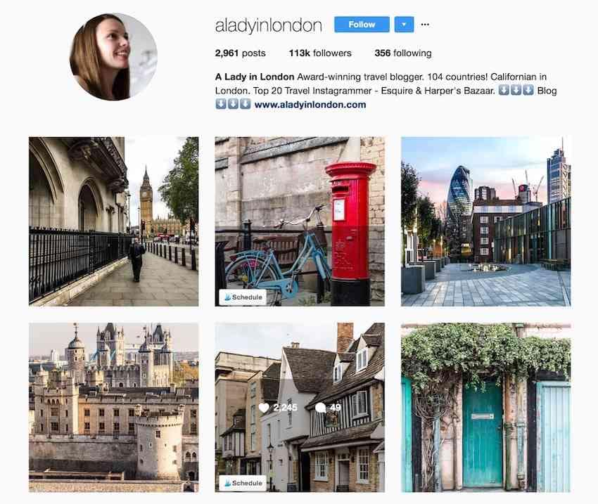 Lady in London Instagram