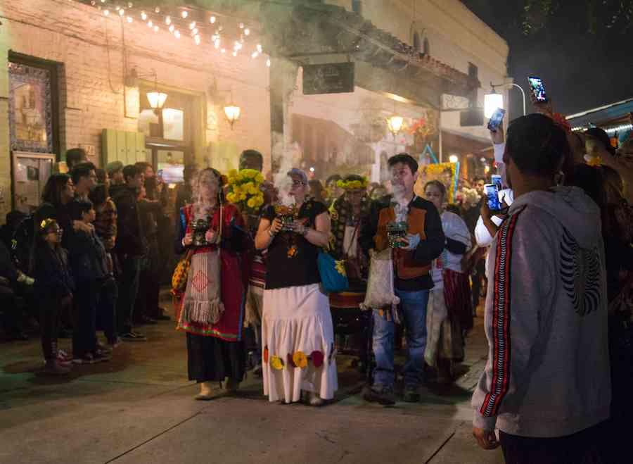 Dia de Los Muertos Los Angeles - procession on Olvera Street