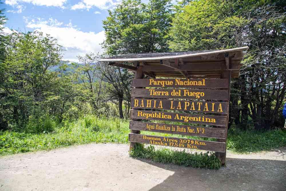 Lapataia Bay Sign in Tierra del Fuego