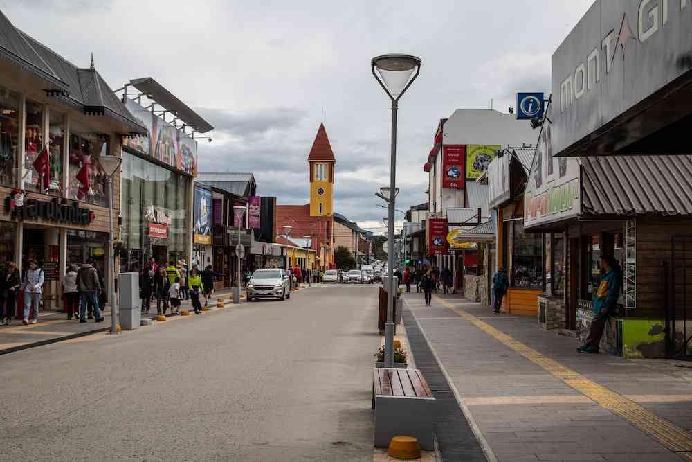 Ushuaia main street during the day
