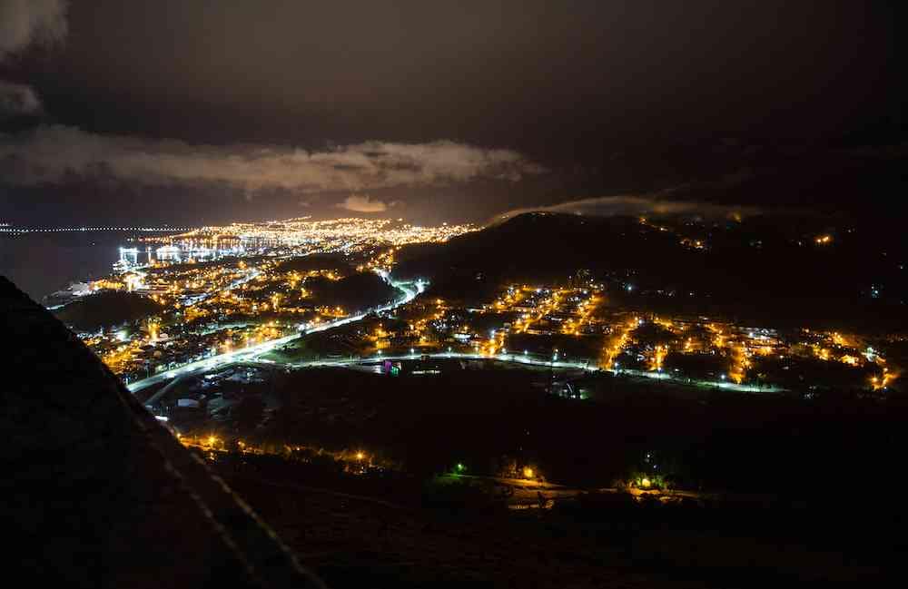 View of Ushuaia at night (from the Arakur Resort)