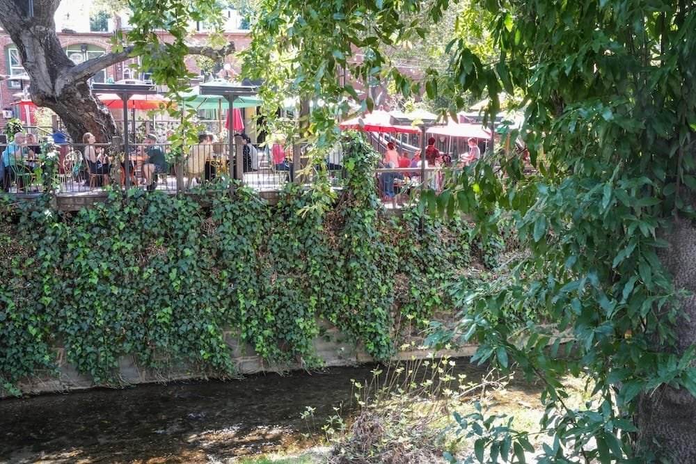 San Luis Creek and restaurants