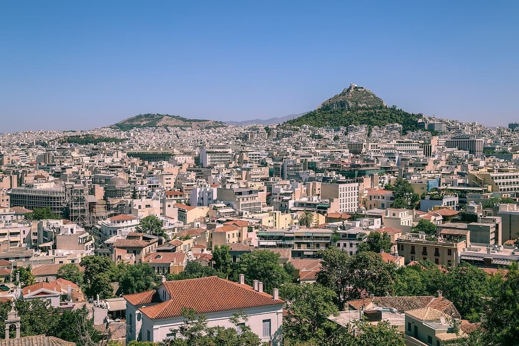 The skyline of downtown Athens