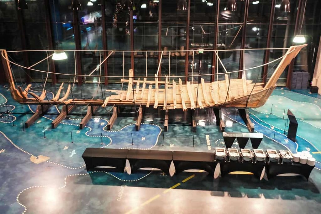 One of the oldest ships discovered in Estonia, a wooden construct. It's found in the Maritime Museum of Tallinn, Estonia.