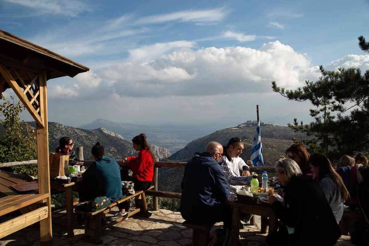 People enjoying a rest at Bafi, Parnitha