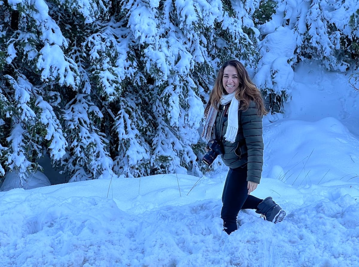 Snow during winter in Greece