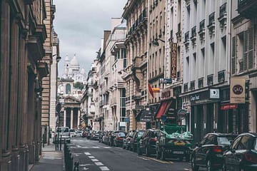 Looking up at Montmartre