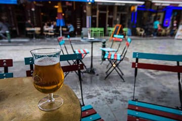 Beer at a Brussels cafe