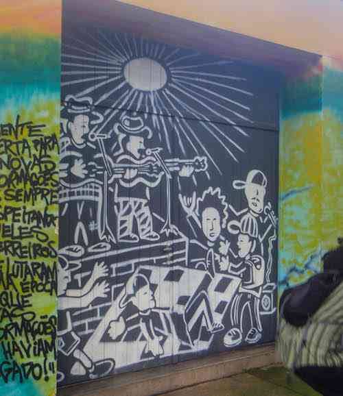 We encountered beautiful, community-based projects to beautify the favela walls, like this one.