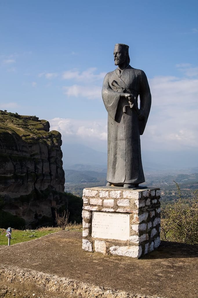 Statue of Papathymios Vlahavas, a monk in the Greek revolution.