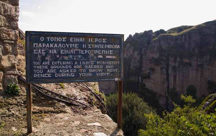 Monastery Rules Sign Meteora