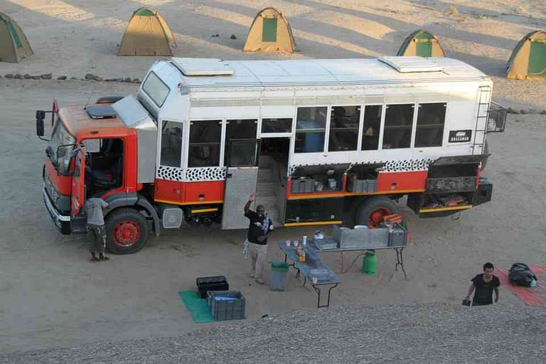 Getting ready for dinner - overland Africa