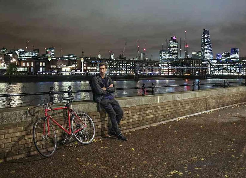 Cyclist on South Bank