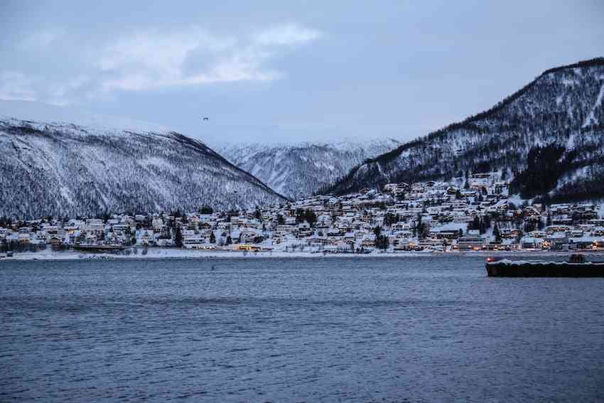 View of Tromso and water